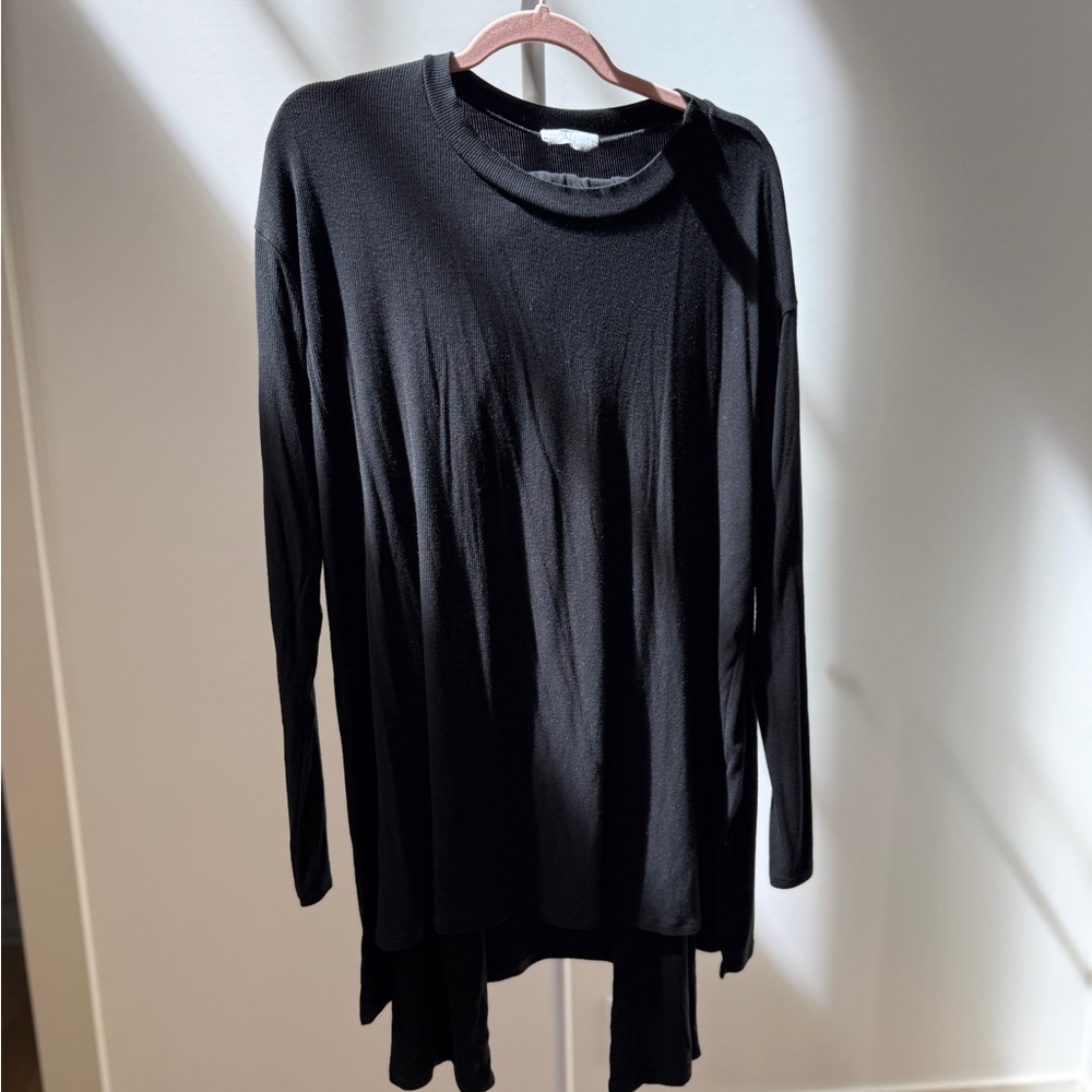 SET - Black Long Sleeve Women's Ribbed top and bottom